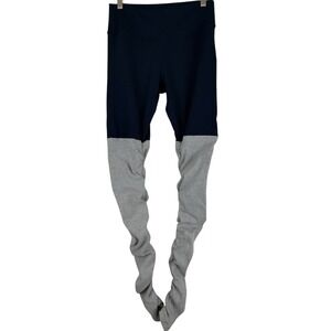 Inner Fire Apparel High Rise Yoga Leggings Women's Size Small Gray/Navy Block‎
